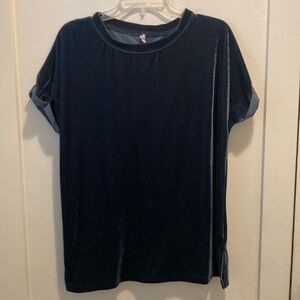 Navy Velvet Top S